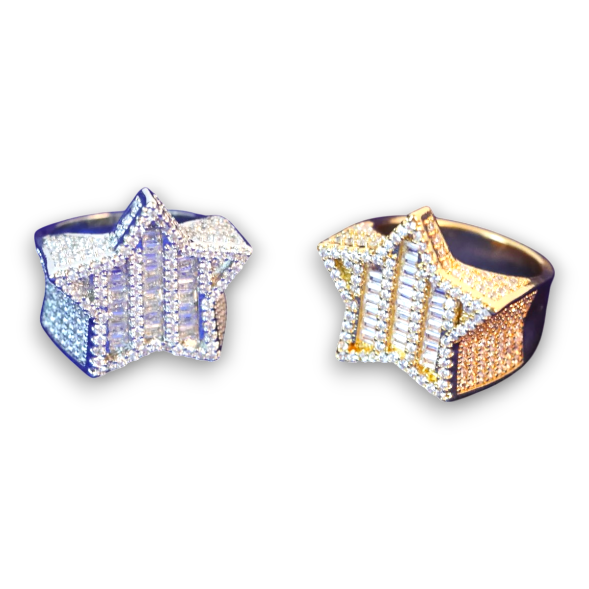 Anillo Stellar Baguette Oro 18K y Oro Blanco